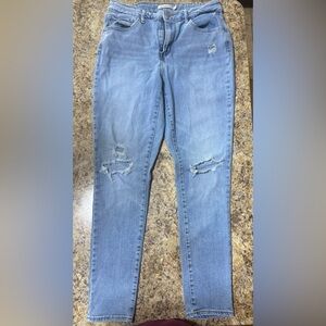 Levi's Light Blue Distressed Skinny Jeans